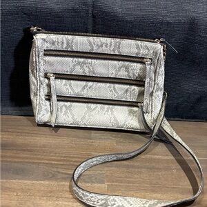Gianni Bini Gray Snake Print Crossbody Bag